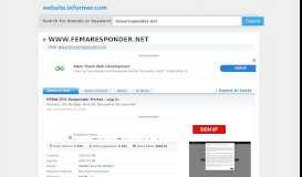 
							         femaresponder.net at WI. FEMA DTS Responder Portal - Log In								  
							    