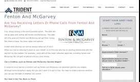 
							         Fenton and McGarvey is Trying to Collect a Debt | Trident Debt Solutions								  
							    