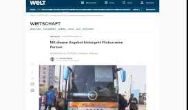 
							         Fernbusse: Mit diesem Angebot hintergeht Flixbus seine Partner - WELT								  
							    