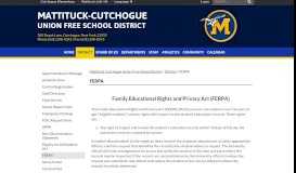 
							         FERPA - Mattituck Cutchogue Union Free School District								  
							    