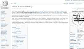 
							         Ferris State University - Wikipedia								  
							    