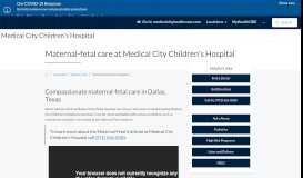 
							         Fetal Care Center | Medical City Children's Hospital								  
							    