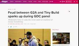 
							         Feud between G2A and Tiny Build sparks up during GDC panel ...								  
							    