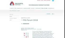 
							         FFG Forum 2018 - ERA Portal Austria								  
							    