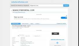
							         ffwportal.com at WI. First Personnel Web Portal - Log In								  
							    