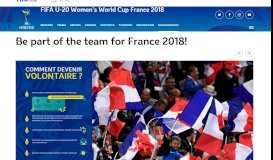 
							         FIFA U-20 Women's World Cup France 2018 - Organisation - Be part ...								  
							    