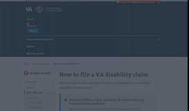 
							         File a Claim | A New Way to File | Explore VA								  
							    