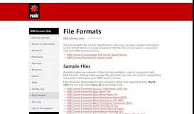 
							         File Formats - NAB								  
							    
