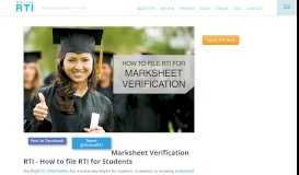 
							         File RTI Online to get your Marksheets Verified in Simple Steps								  
							    
