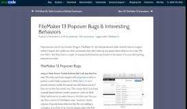 
							         FileMaker 13 Popovers: Bugs & Interesting Behaviors - SeedCode Tips								  
							    
