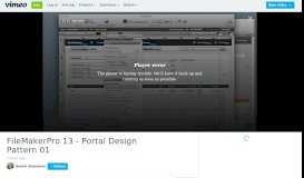 
							         FileMakerPro 13 - Portal Design Pattern 01 on Vimeo								  
							    