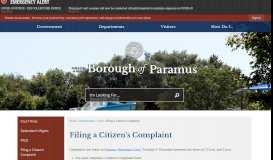 
							         Filing a Citizen's Complaint | Paramus Borough, NJ								  
							    
