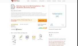 
							         Fillable Online Log in to HB Compliance - the Healthier ...								  
							    