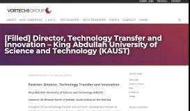 
							         [Filled] Director, Technology Transfer and Innovation - King Abdullah ...								  
							    