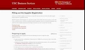 
							         Filling out the Supplier Registration | USC Business Services								  
							    