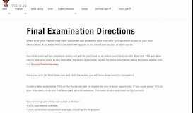 
							         Final Examination Directions | Current K12 Students | TTU K-12 | TTU								  
							    