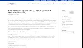 
							         Final Reminder: Register for SIMS Middle School 2018 Orientation ...								  
							    