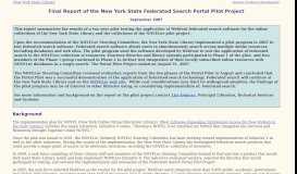 
							         Final Report of the New York State Federated Search Portal Pilot ...								  
							    