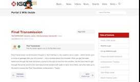 
							         Final Transmission - Portal 2 Wiki Guide - IGN								  
							    