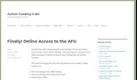 
							         Finally! Online Access to the AFU – Autism Funding in BC								  
							    