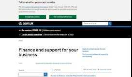 
							         Finance and support for your business - GOV.UK								  
							    