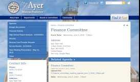 
							         Finance Committee | Town of Ayer MA								  
							    