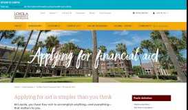 
							         Financial Aid - Admissions - Loyola University New Orleans								  
							    