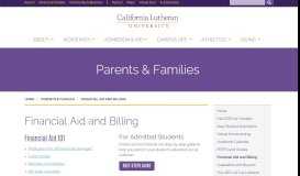 
							         Financial Aid and Billing | Cal Lutheran Parents & Families								  
							    