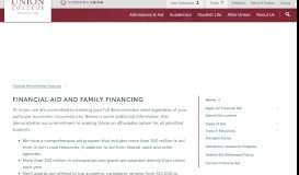 
							         Financial Aid and Family Financing | Union College								  
							    