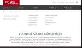 
							         Financial Aid and Scholarships | Arcadia University								  
							    