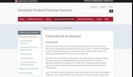 
							         Financial Aid at Harvard | University Student Financial Services								  
							    