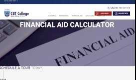 
							         Financial Aid Calculator - Certification Programs Miami - CBT College								  
							    