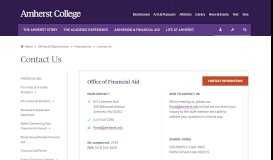 
							         Financial Aid | Contact Us | Amherst College								  
							    