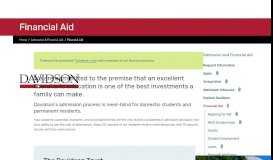 
							         Financial Aid | Davidson - Davidson College								  
							    