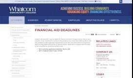 
							         Financial Aid Deadlines | Whatcom Community College								  
							    