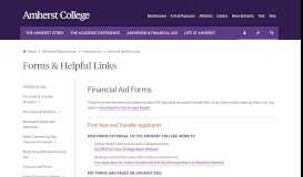 
							         Financial Aid | Forms & Helpful Links | Amherst College								  
							    