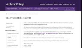 
							         Financial Aid | International Students | Amherst College								  
							    