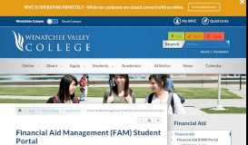 
							         Financial Aid Management (FAM) Student Portal | Wenatchee Valley ...								  
							    