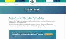 
							         Financial Aid | Medical Training College								  
							    