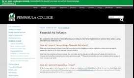 
							         Financial Aid Refunds | Peninsula College								  
							    