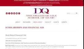 
							         Financial Aid & Scholarships — The Diller-Quaile School of Music								  
							    