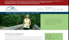 
							         Financial assistance | Crossing Rivers Health								  
							    
