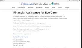 
							         Financial Assistance – Living Well With Low Vision								  
							    