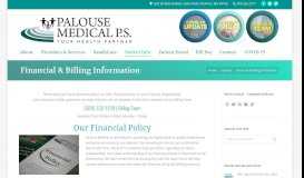 
							         Financial & Billing Information – Palouse Medical								  
							    