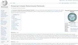 
							         Financial Crimes Enforcement Network - Wikipedia								  
							    