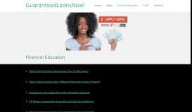 
							         Financial Education | Guaranteed Loans Now!								  
							    