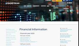 
							         Financial Information - Mainstream Group								  
							    