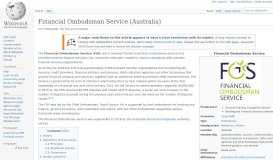 
							         Financial Ombudsman Service (Australia) - Wikipedia								  
							    