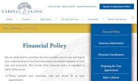 
							         Financial Policy - The Carrell Clinic | Orthopedic Care Treatment ...								  
							    
