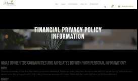 
							         Financial Privacy Policy Information | Meritus								  
							    